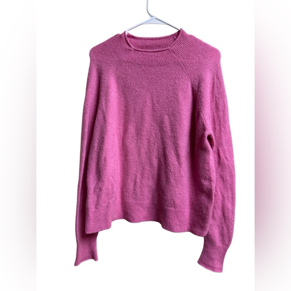 J Crew Pink Wool Alpaca Blend Sweater Large Soft Cozy Pullover